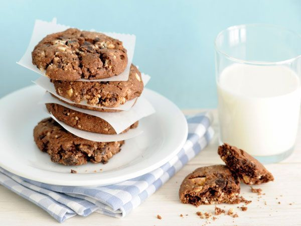 Cookies de chocolate com aveia