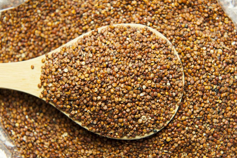 Halda quinoa, koncept zdravého vegánskeho jedla