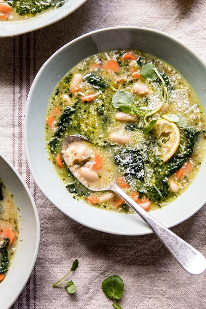 здрави рецепти за супу са спорим кувањем: супа од тосканског белог пасуља и лимуна