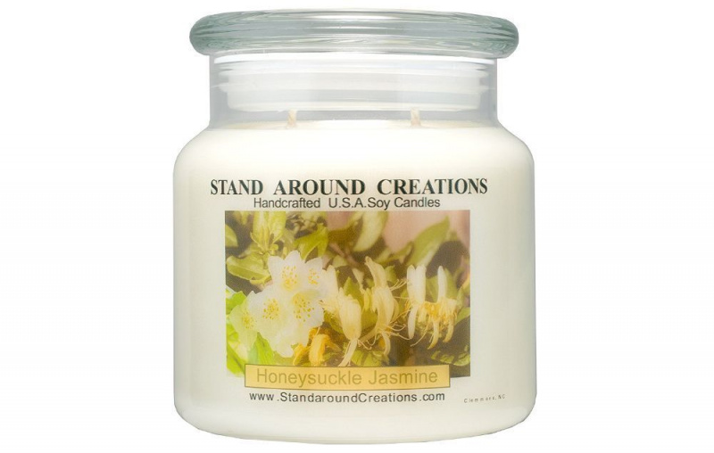 „Stand Around Creations“ sausmedžio jazminų aromaterapinė žvakė