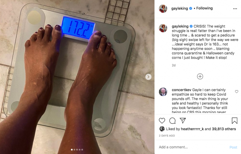 Fanit rallivat Gayle Kingin takana, kun hän on julkaissut avoimen Instagramin pandemisesta painonnousustaan