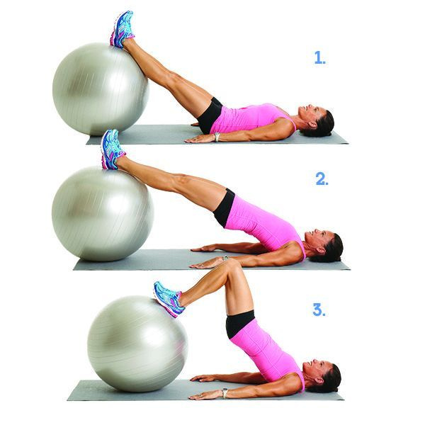 Swiss Ball Hip Lift And Hamstring Curl